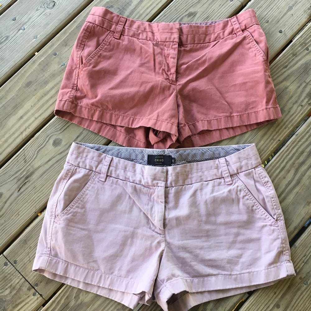 J Crew Chino Womens Shorts Sz 10 pair 100% cotton